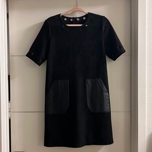 Black Mod Suede Feel Dress